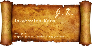 Jakabovits Kata névjegykártya